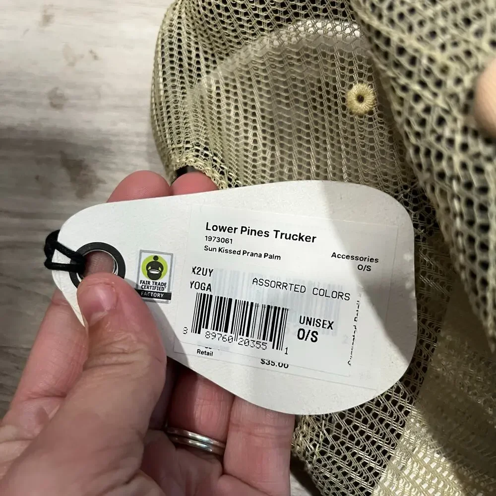 New Prana Lower Pines Trucker Hat Sun Kissed Prana Palm O/S Outdoor Hiking